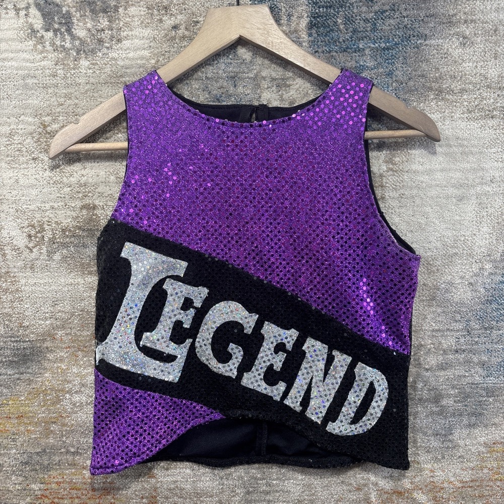 Girls Size 2 Legends Cheerleading Uniform Top Sequin Halloween Cheer Costume